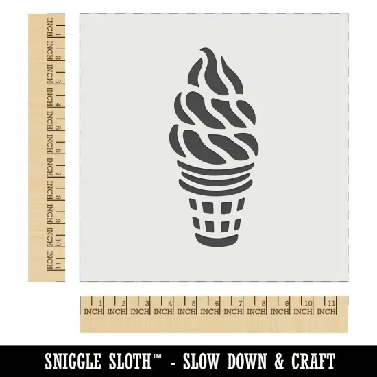 Soft Serve Ice Cream on a Cone Wall Cookie DIY Craft Reusable Stencil {1}