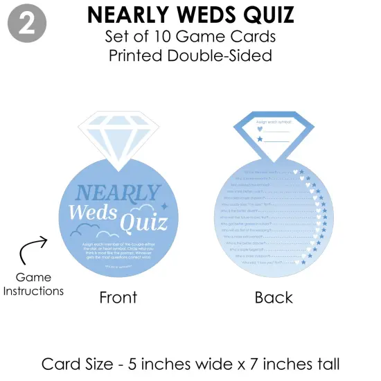 Big Dot of Happiness On Cloud 9 - 4 Bridal Shower Games - 10 Cards Each - Who Knows The Bride Best, Bride or Groom Quiz,&nbsp;What's in Your Purse and Love - Gamerific Bundle {6}