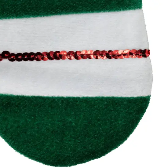 Northlight 18" Red and Green Velvet Sequin Stripe Christmas Stocking {6}