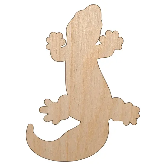 Chubby Leopard Gecko Lizard Unfinished Wood Shape Piece Cutout for DIY Craft Projects {7}
