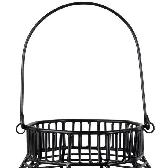 Northlight Large Geometric Iron Hurricane Candle Lantern - 11.25" - Black {7}