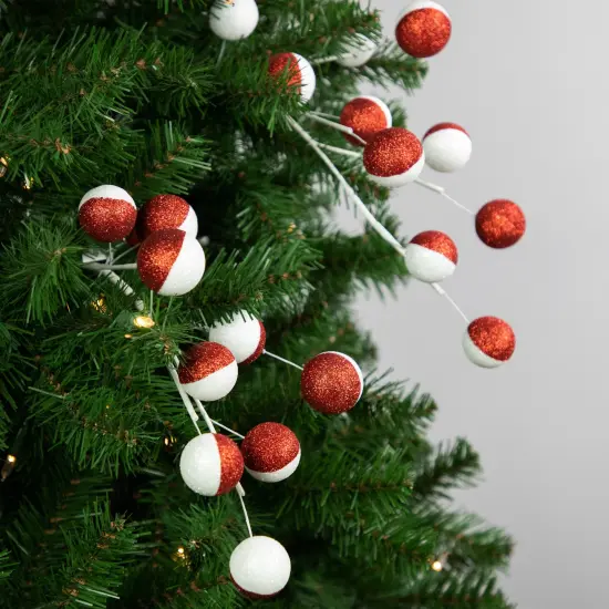 Northlight Set of 2 Red and White Glittered Candy Cane Christmas Picks 22" {5}