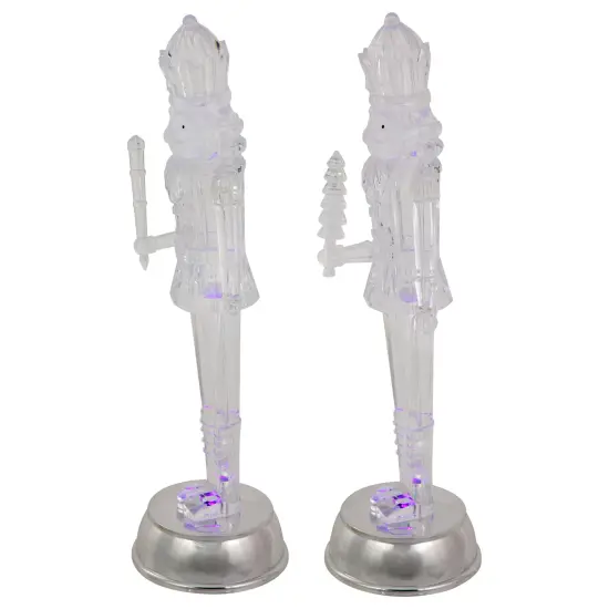 Northlight LED Lighted and Musical Nutcracker Christmas Figurines - 12.5" - Set of 2 Clear {4}