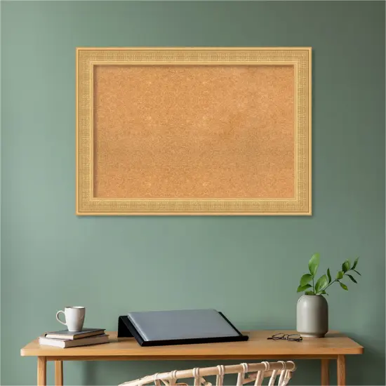 Trellis Wood Framed Corkboard, Natural Cork Trellis Gold {5}
