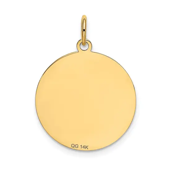 14K Yellow Gold Chihuahua Disc Charm Pendant Jewelry 26mm x 20mm {3}