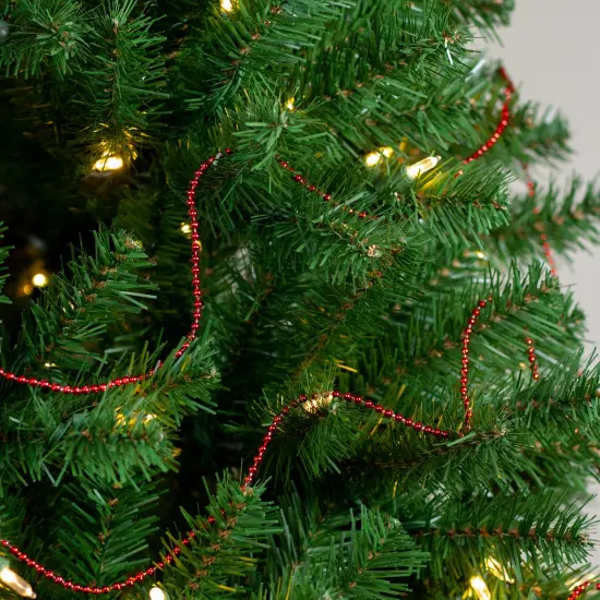 Northlight Metallic Beaded Commercial Christmas Garland - 66' x .15" - Red - Unlit {4}