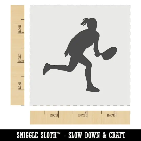Woman Tennis Player Sports Wall Cookie DIY Craft Reusable Stencil {5}