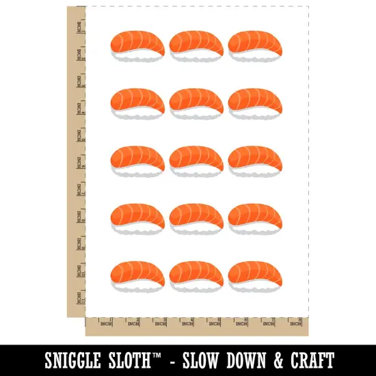 Salmon Sake Nigiri Sushi Sashimi Temporary Tattoo Water Resistant Fake Body Art Set Collection (1 Sheet) {4}