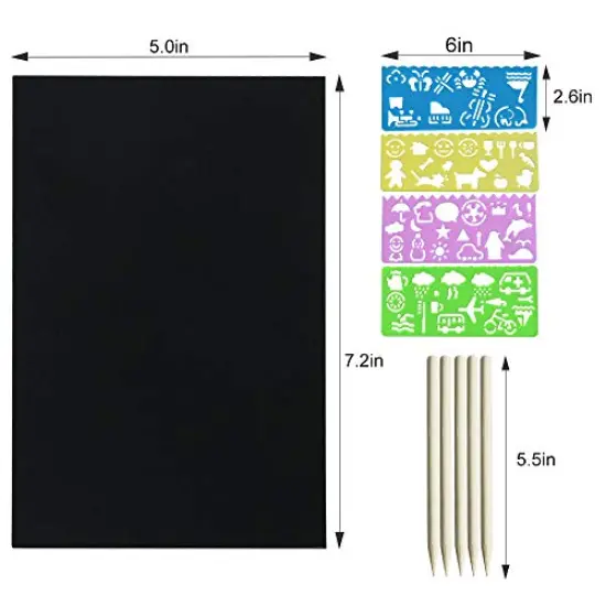 60 Pcs Scratch Paper Art for Kids - Magic Rainbow Scratch Paper Off Set Crafts Supplies Kits Pads Sheets Boards for Party Games Easter Christmas Birthday Gift {3}