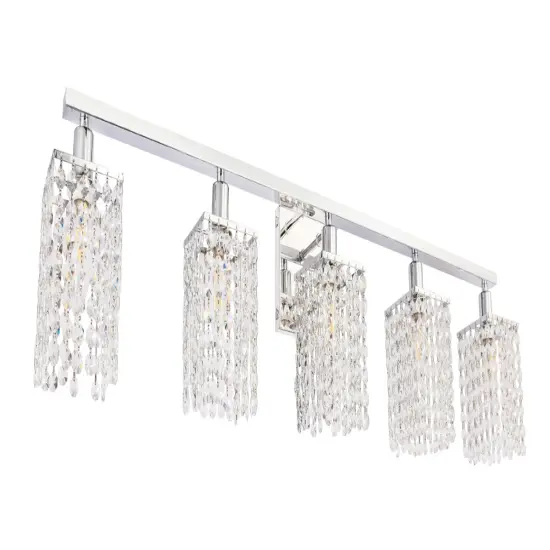 Phineas 5 light Chrome and Clear Crystals wall sconce {6}