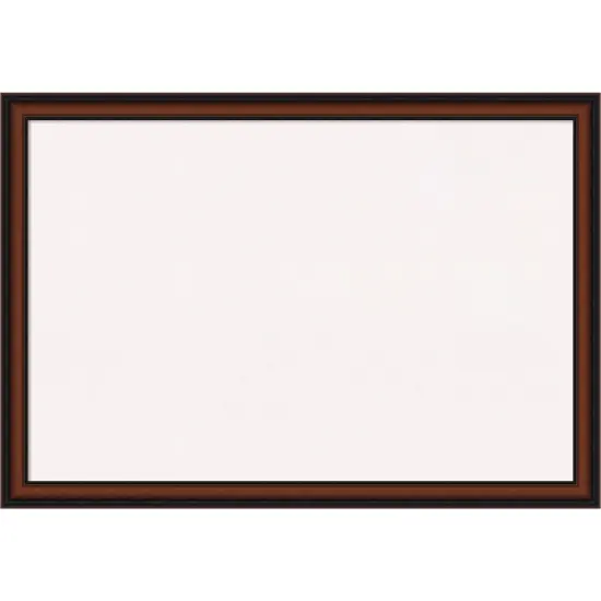 Cyprus Walnut Narrow Wood Framed Corkboard, White Cork {1}