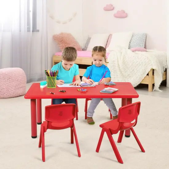 4-pack Kids Plastic Stackable Classroom Chairs Red {3}