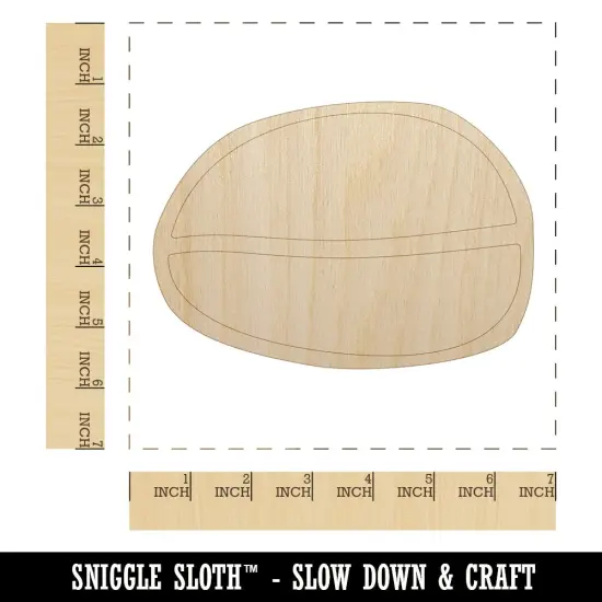 Coffee Bean Solid Unfinished Wood Shape Piece Cutout for DIY Craft Projects {1}