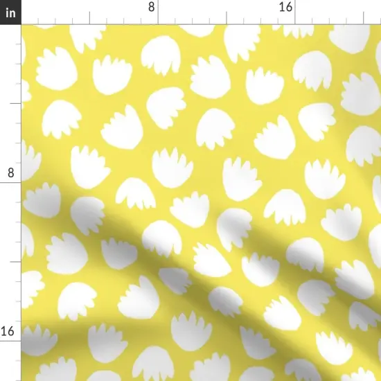 Various Fabrics by the Yard or Fat Quarter Mod Flowers Whimsical Floral 8" Repeat Graphic Contemporary Scandi Yellow Custom Printed Fabric by Spoonflower {2}