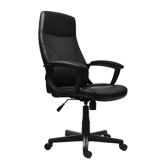 Techni Office Solutions 3.25' Solid Black Ergonomic Medium Back Executive Office Chair {1}