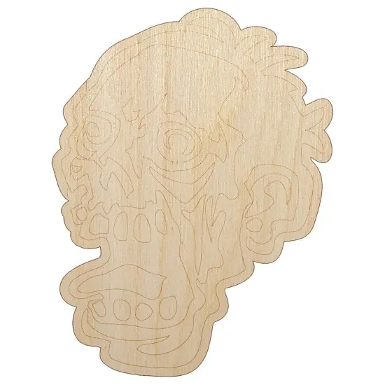 Zombie Undead Creepy Head Unfinished Wood Shape Piece Cutout for DIY Craft Projects {7}