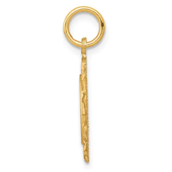 10K Yellow Gold Sun Circle Charm Sunshine Jewelry 21mm x 16mm {3}