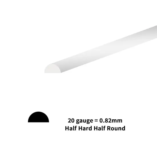 JewelrySupply Half-Round Wire 20 Gauge Half-Hard Sterling Silver (Sold by The Foot) {2}