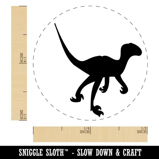 Velociraptor Dinosaur Solid Self-Inking Rubber Stamp for Stamping Crafting Planners Fuchsia {1}