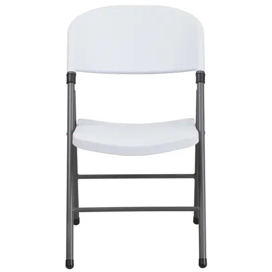 Emma and Oliver 2 Pack Home & Office 330 lb. Capacity Foldable Plastic Chair White {3}