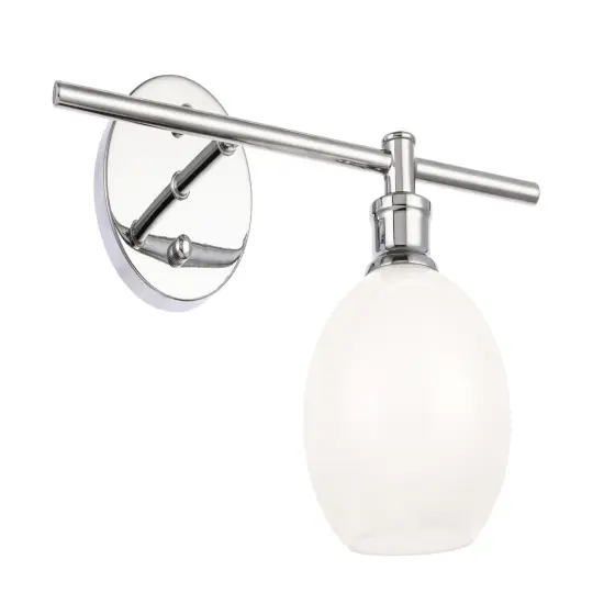 Collier 1 light Chrome and Frosted white glass right Wall sconce {6}