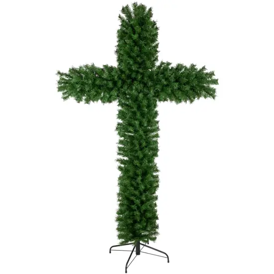 Northlight 7' Artificial Pine Christmas Cross, Unlit Green {1}