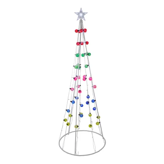 Northlight Lighted Show Cone Christmas Tree Outdoor Decoration - 6' - Multicolor {3}