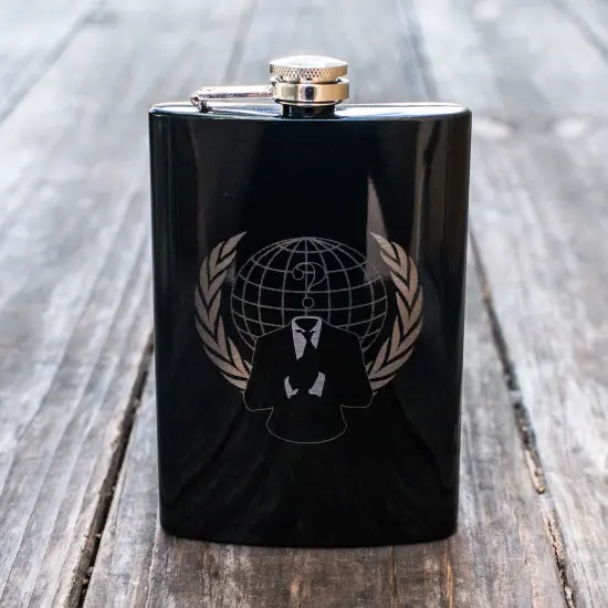 8oz BLACK Anonymous Flask {2}