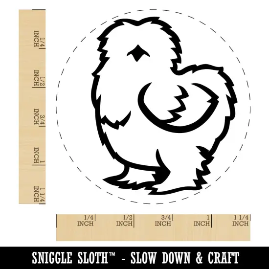 Fluffy Silkie Chicken Rubber Stamp for Stamping Crafting Planners {1}