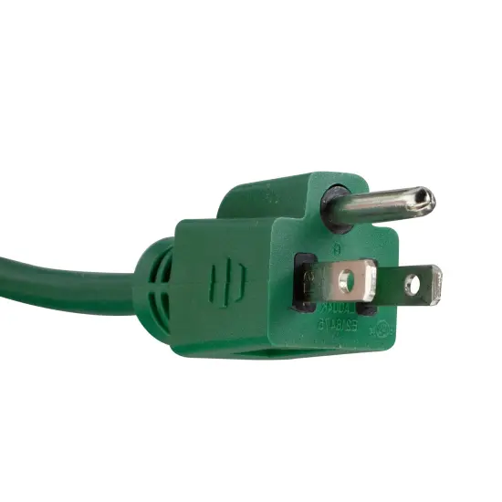 Northlight Three-Prong Outdoor Extension Power Cord with End Connector -100' - Green {4}