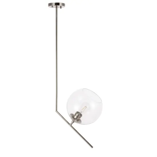 Ryland 1 light Chrome and Clear glass pendant {5}