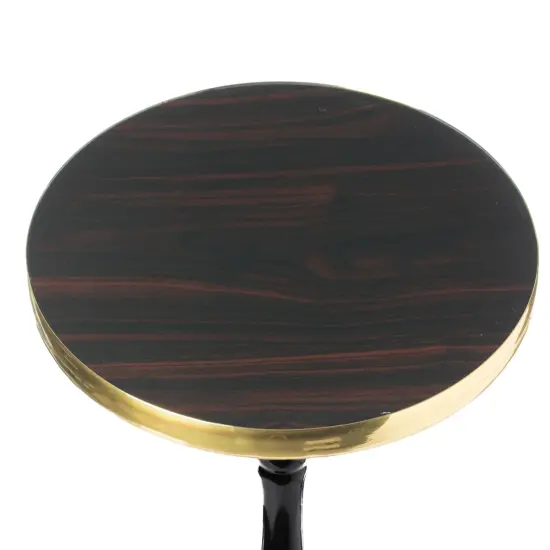 Round Wooden Side Table, Living Room Accent Pedestal End Table - Modern Furniture, Decorative Stand, Small Space Solution, Circular Design, Rustic Home Decor, Elegant Home Furnishing Brown {5}