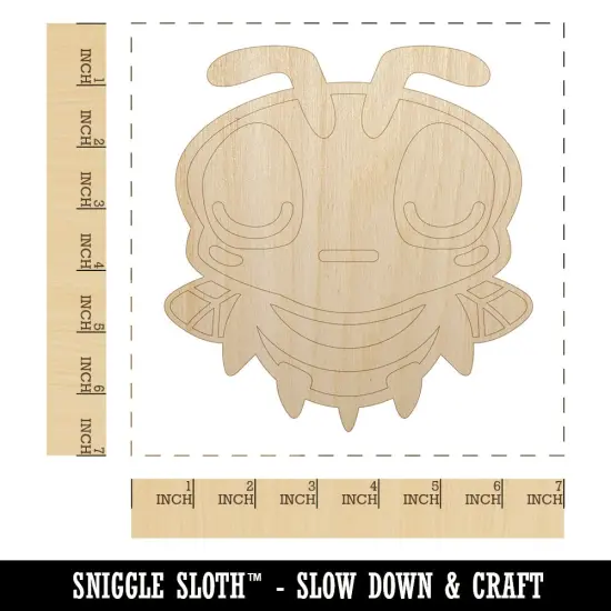 Cute Bee Sleepy Unfinished Wood Shape Piece Cutout for DIY Craft Projects {1}