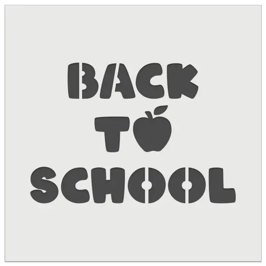 Back to School Text Apple Wall Cookie DIY Craft Reusable Stencil {7}