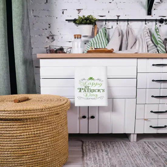 Happy St. Patrick's Day Flour Sack Kitchen Dishtowel {5}