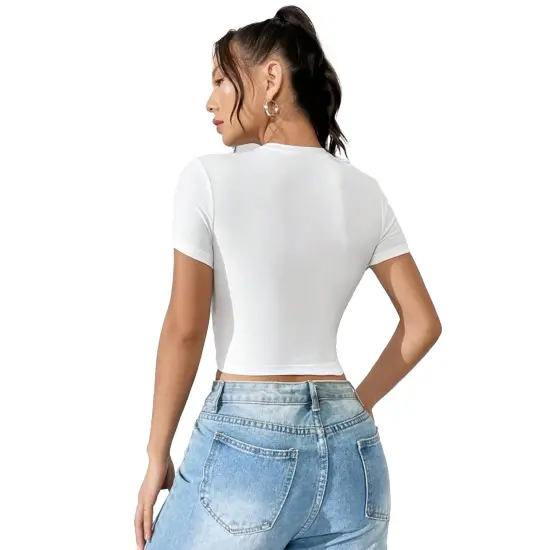 BELLA + CANVAS&reg; Women&rsquo;s Crewneck Short Sleeve Crop Tee Black {5}