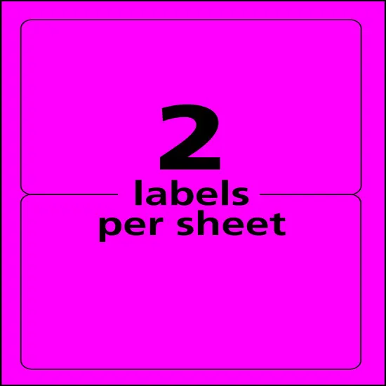 Avery Neon Shipping Labels for Laser Printers, 5-1/2" x 8-1/2", 200 Pink Labels (5948) {4}