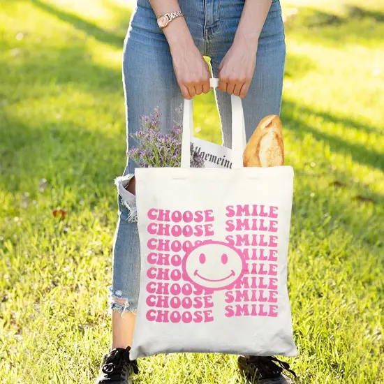 1 Pack Canvas Tote Bag with Zipper Handles for Women Bridesmaid Birthday Wedding Mother Ladies Shopping Gift Bags {3}