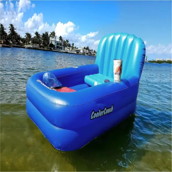 Swim Central Inflatable Swimming Pool Lounger with Ice Cooler - 64" - Blue {6}