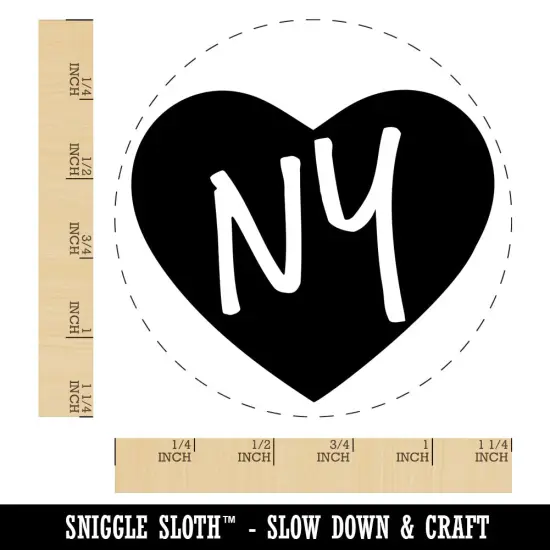 NY New York State in Heart Rubber Stamp for Stamping Crafting Planners {1}