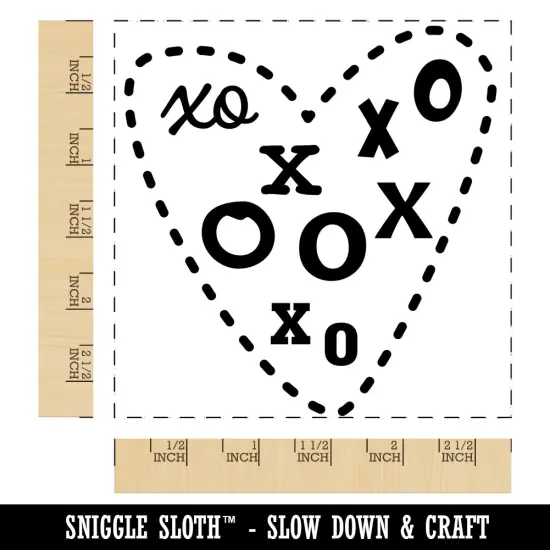 Heart XO Love Square Rubber Stamp for Stamping Crafting {1}
