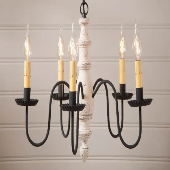 Country Inn Chandelier in Vintage White {4}