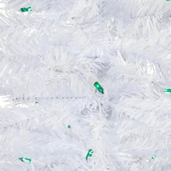 Northlight Pre-Lit Slim Woodbury White Pine Artificial Christmas Tree - 3' - Green Lights {4}