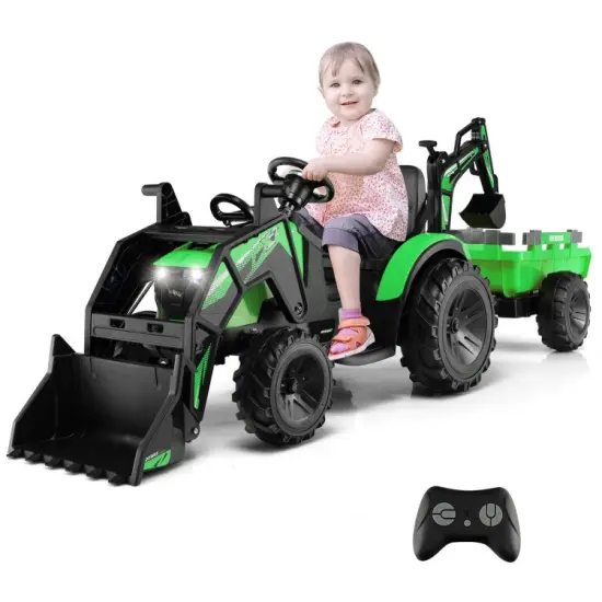 Steel Electric Excavator with RC, 3-in-1 Function, Music and Safety Features for Kids Green {4}