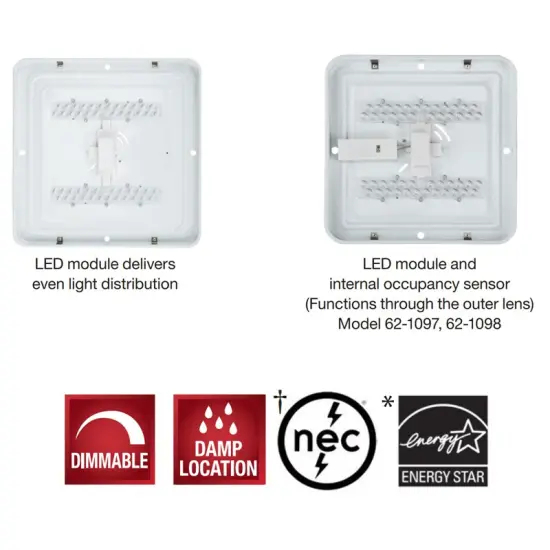 Satco 16.5w LED 11 inch LED Flush Mount with Occupancy Sensor - 3000K {2}