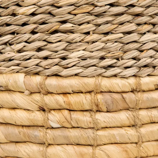 Northlight Set of 3 Textured Woven Round Seagrass Baskets 13.75" Beige {7}