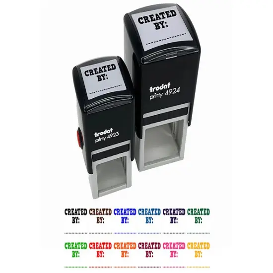 Created By Fill In Self-Inking Rubber Stamp Ink Stamper Sky Blue {1}