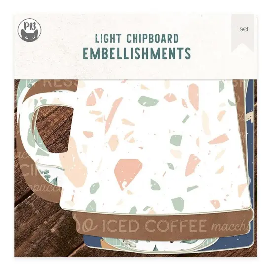 Light Chipboard Album Base With Papers Album Base - Coffee Break - P13 {1}