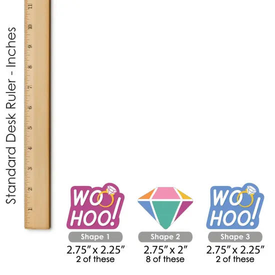 Big Dot of Happiness Just Engaged - Colorful - DIY Shaped Engagement Party Cut-Outs - 24 Count {6}