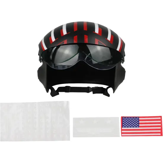 Adult's Air Force Combat Pilot Black Top Gun Helmet Costume Accessory {1}